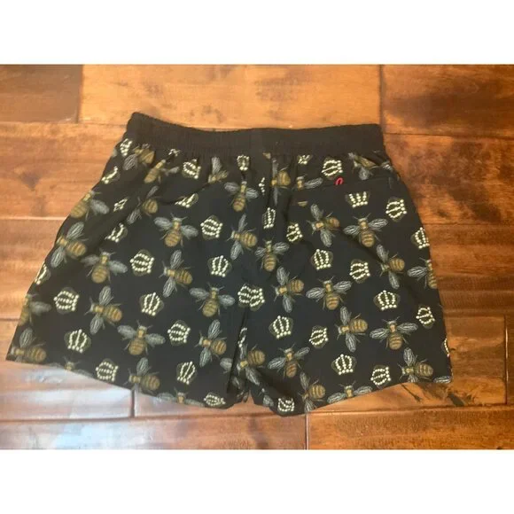 AMS Swimwear Black Bee Crown Brief Length Swimsuit Bottom, Size XL
